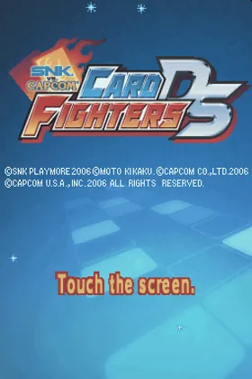 SNK vs. Capcom - Card Fighters DS (Europe) (En,Fr,De,Es,It) screen shot title